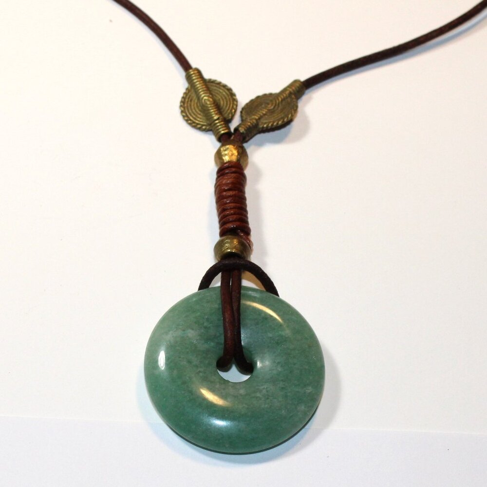 A Beautiful Green Aventurine Donut Necklace